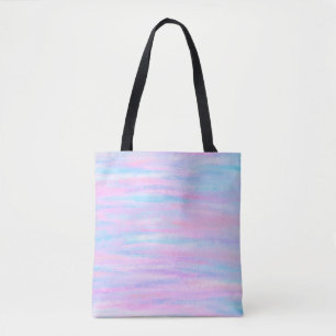Tote Bag Bandes Peintes Turquoise Rose violet