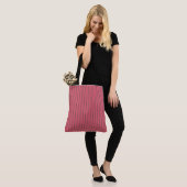 Tote Bag Bandes roses et brunes (Sur le modèle)