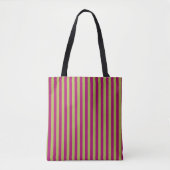 Tote Bag Bandes roses et vertes (Devant)