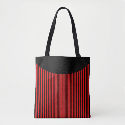 Tote Bag Bandes rouges et noires (Devant)