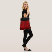 Tote Bag Bandes rouges et noires (Sur le modèle)