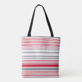 Tote Bag Bandes rouges gris mignonnes (Dos)