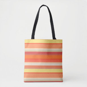 Tote Bag Bandes rouges mignonnes orange