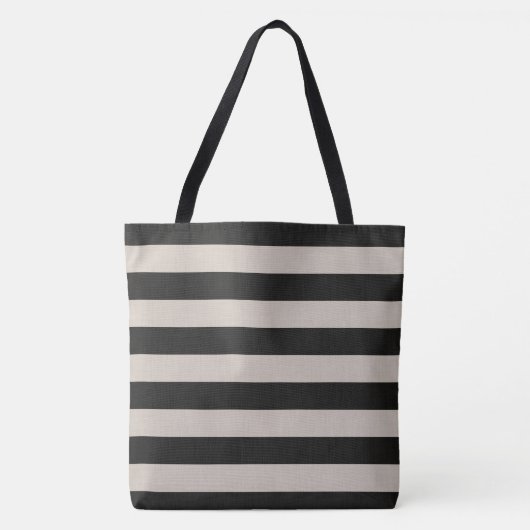 Tote Bag Bandes rustiques de noir et d'ivoire (Devant)