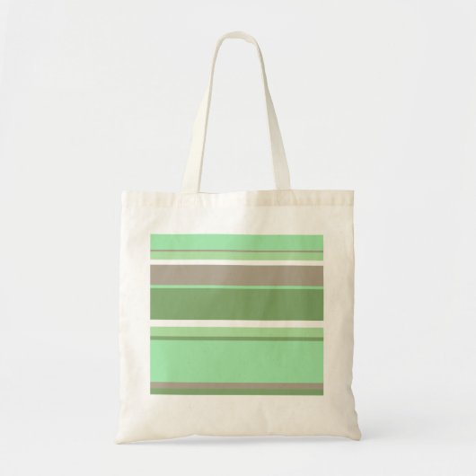 Tote Bag Bandes vert pâle (Devant)