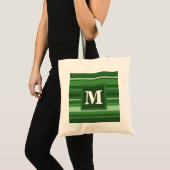Tote Bag Bandes vertes monogrammes (Devant (produit))
