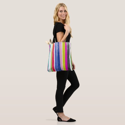 Tote Bag Bandes verticales (Sur le modèle)