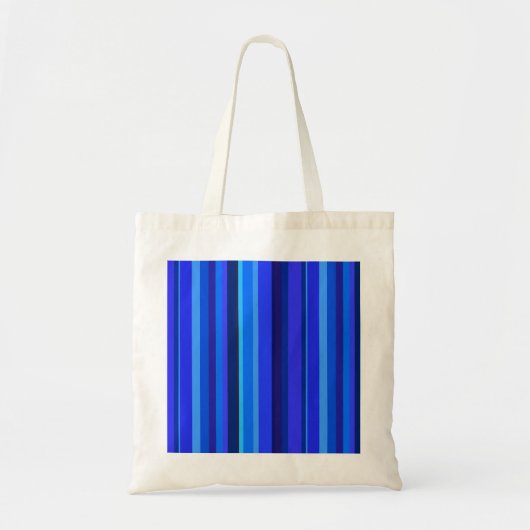 Tote Bag Bandes verticales bleues (Devant)