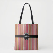 Tote Bag Bandes verticales modernes dans les tons marron et (Devant)