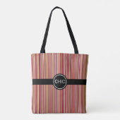 Tote Bag Bandes verticales modernes dans les tons marron et (Dos)