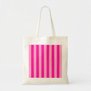 Tote Bag Bandes verticales rose chaud