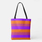 Tote Bag Bandes violettes, orange et roses (Dos)