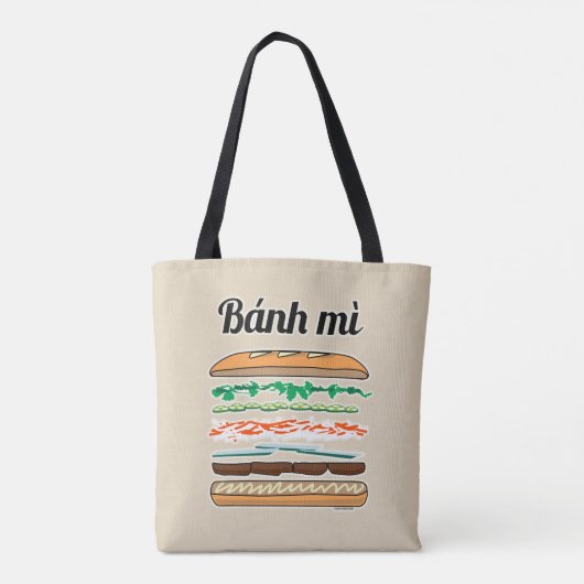 Tote Bag Banh Mi sandwich vietnamien baguette de pain franç (Dos)