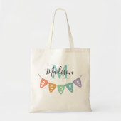 Tote Bag Bannière de jonction de livres de monogrammes mign (Devant)