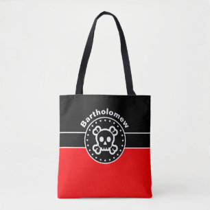 Tote Bag Bannière noire et rectangle rouge FEU + vos idées