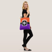 Tote Bag Bannière noire & rectangles violettes + vos idées (Sur le modèle)