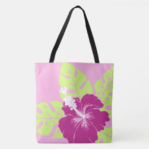 Tote Bag Banzai Beach Hawaiian Hibiscus Reversible Beach Ba