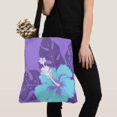 Tote Bag Banzai Beach Hawaiian Hibiscus Reversible Beach Ba (De près)