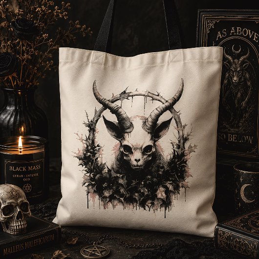Tote Bag Baphomet bébé Botanique Occulte Gothique