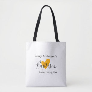 Tote Bag baptême catholique enfants moderne simple QR minim