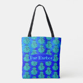Tote Bag Bar Harbour Maine Bold Blue Scallop Shell (Dos)