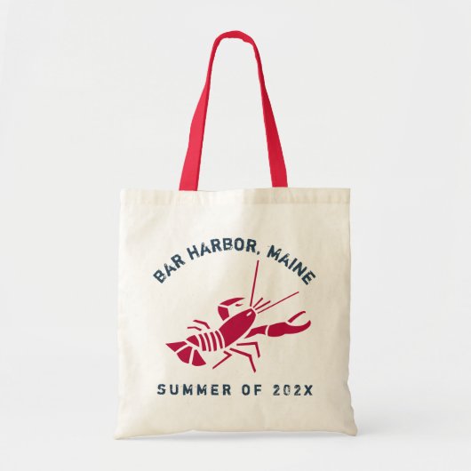 Tote Bag Bar Harbour, Maine Homard Personnalisé Année Souve (Devant)