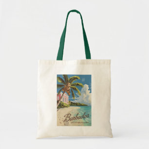 Tote Bag Barbados Art de Voyage peint Vintage