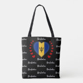 Tote Bag Barbados Flag & Heart Barbados Flag mode/sport (Dos)