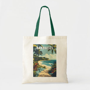 Tote Bag Barbados Illustration Travel Art Vintage