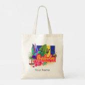 Tote Bag Barbados Retro Caraïbes Vintage Island Souvenir (Dos)