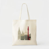 Tote Bag Barcelona skyline poster (Devant)