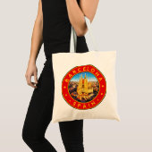 Tote Bag Barcelone, Espagne, cercle, rouge (Devant (produit))
