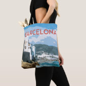 Tote Bag Barcelone, Espagne Vue artistique du littoral (De près)