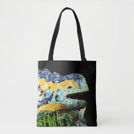 Tote Bag Barcelone, Gaudi - Lizard, Espagne (Devant)