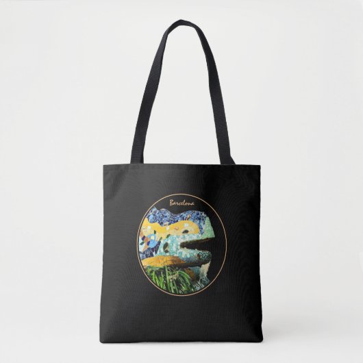 Tote Bag Barcelone Lizard & Parc Guell, Catalogne / Gaudi (Devant)