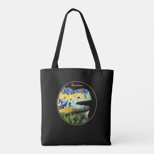 Tote Bag Barcelone Lizard & Parc Guell, Catalogne / Gaudi (Dos)