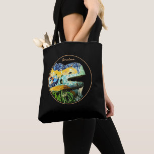 Tote Bag Barcelone Lizard & Parc Guell, Catalogne / Gaudi