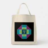 Tote Bag Barn Quilt Bloc de toile Monogramme (Dos)