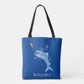 Tote Bag Barracuda poisson affamé de la pêche dessin animé (Dos)
