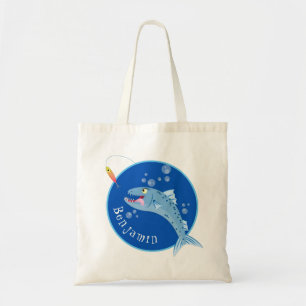Tote Bag Barracuda poisson affamé de la pêche dessin animé