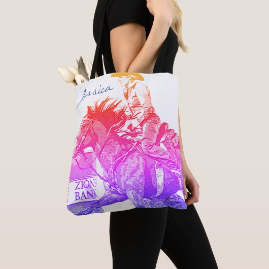 Tote Bag Barrel Racer II (arc-en-ciel) (De près)