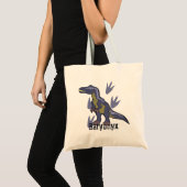 Tote Bag Baryonyx bleu (Devant (produit))