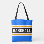 Tote Bag BASEBALL Athlétique Bleu clair Bleu Noir Jaune ray (Dos)