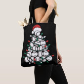 Tote Bag Baseball Christmas Tree Santa Sports (De près)