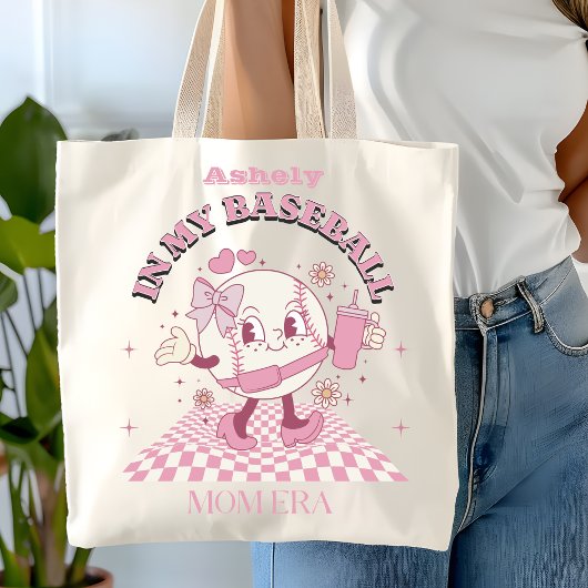 Tote Bag Baseball de la bow rose personnalisé