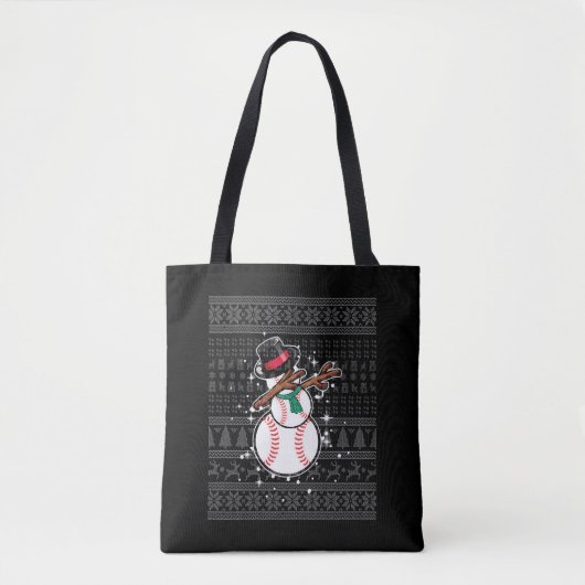 Tote Bag Baseball de Noël (Devant)
