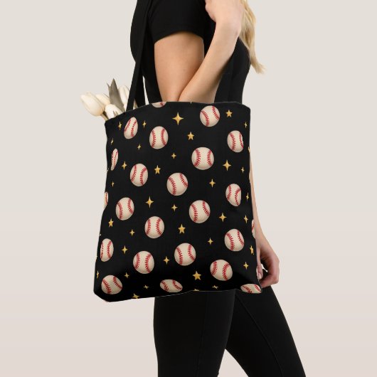 Tote Bag Baseball Noir (De près)