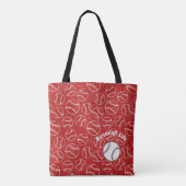 Tote Bag Baseball Red  Over All Print Bag (Dos)