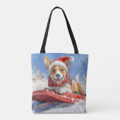 Tote Bag Basenji Chien en rebord Laisser neiger Noël (Dos)