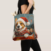 Tote Bag Basenji Dog Roller Dessous de verre Noël (De près)